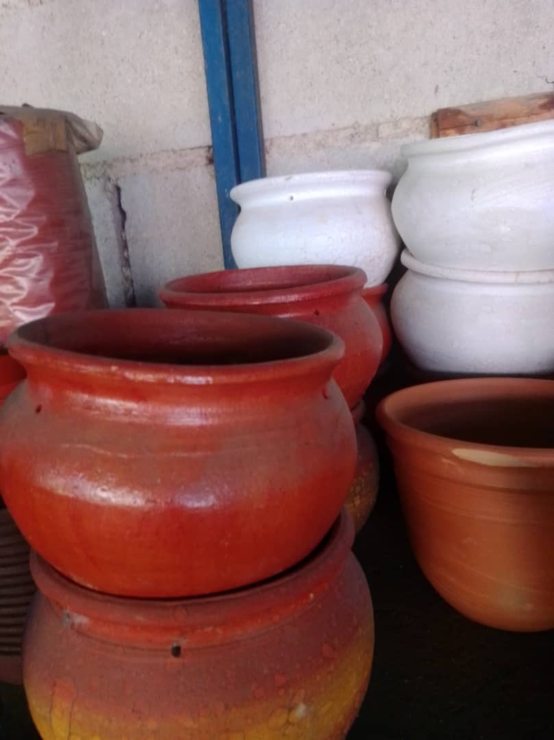 Matero de arcilla pintado - Vivero Mañongo c.a