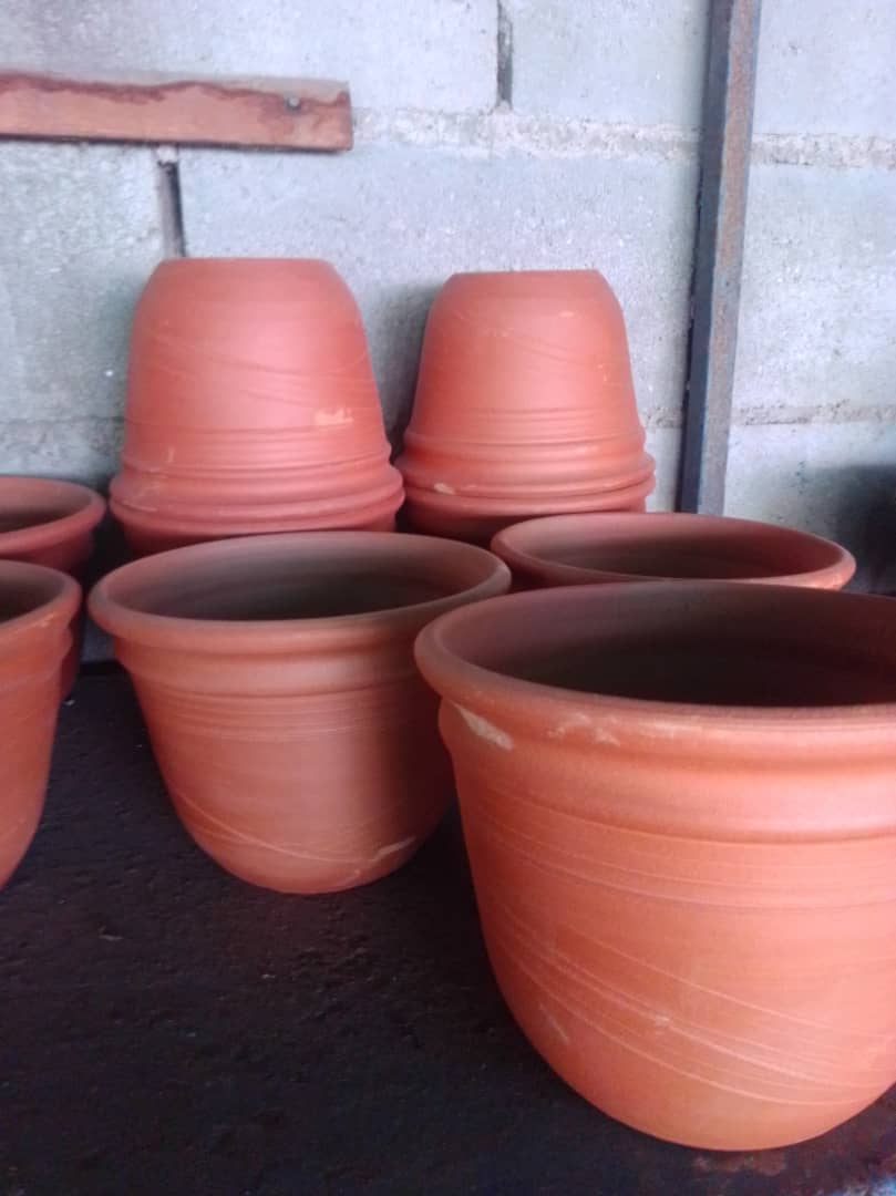 Matero de arcilla decorado - Vivero Mañongo c.a